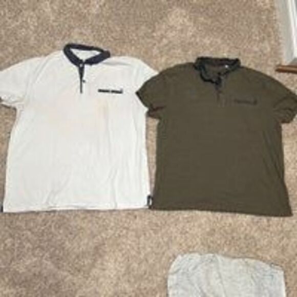 2 Guess Collar Polo Shirt single Breast pocket - Picture 1 of 5